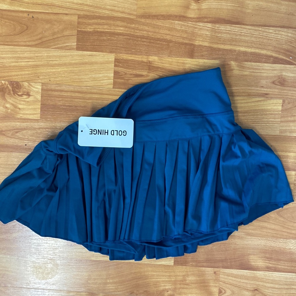 Gold hinge Navy Pleated Tennis Skirt